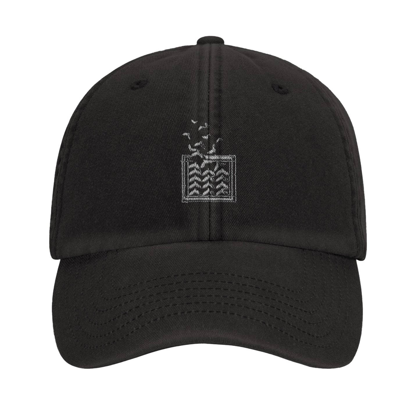 Birds of Freedom Dad Hat - Vintage dad hat that carries a message of freedom embroidered design of kuffiey transforming into birds of peace and freedom