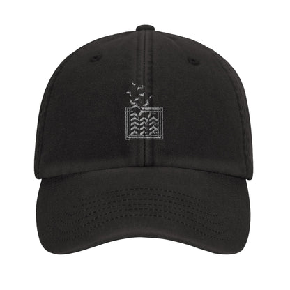 Birds of Freedom Dad Hat - Vintage dad hat that carries a message of freedom embroidered design of kuffiey transforming into birds of peace and freedom